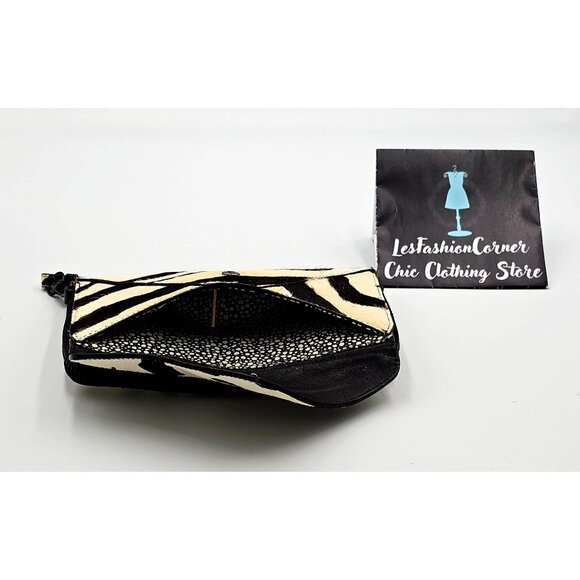 Loeffler Randall Women's Zebra Print Hair Calf Leather Wristlet Clutch 401 - Picture 6 of 14